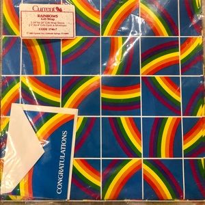 NIP vintage Current Gift wrap paper Rainbow theme